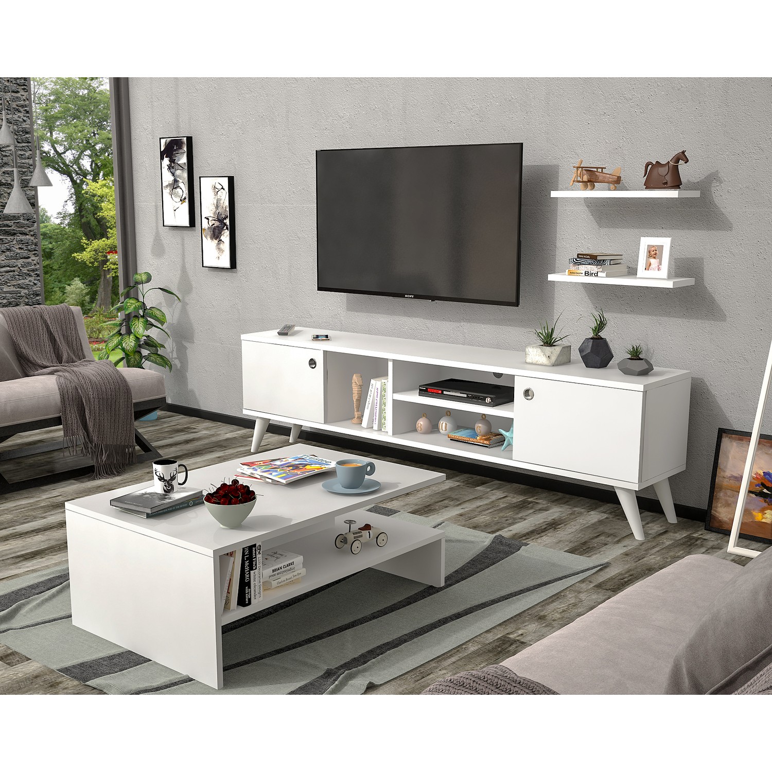 Ankara Mobilya Set Poyraz Tv Sehpası ve Lale Orta Sehpa Fiyatı