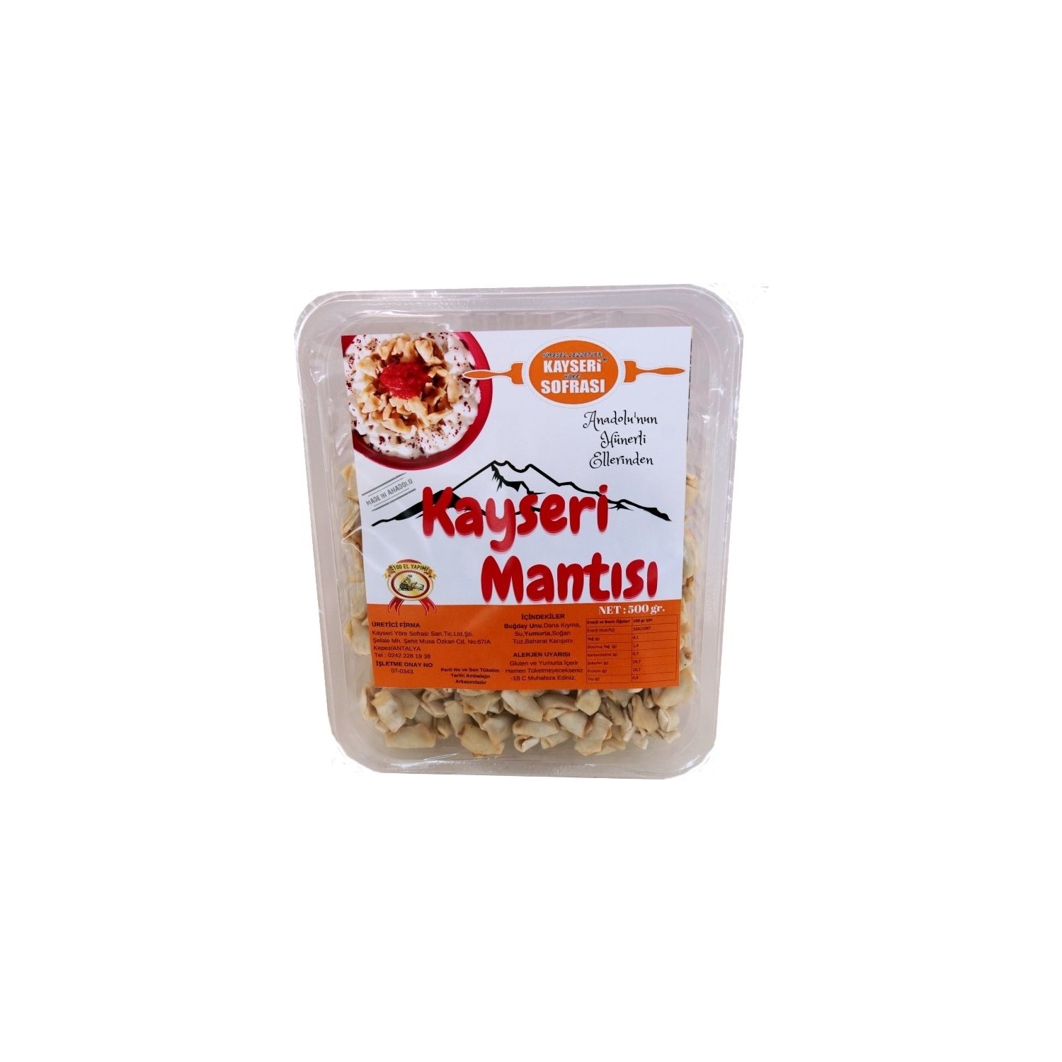 kayseri sofrasi el yapimi kayseri mantisi 500 gr fiyati