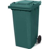 Romanoset Plastik Tekerlekli Atık ve Çöp Konteyneri Yeşil 240 lt