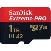 SanDisk Extreme Pro 1TB 170MB/s A2 C10 V30 UHS-I U3 microSDXC Hafıza Kartı + Adaptör (SDSQXCZ-1T00-GN6MA)