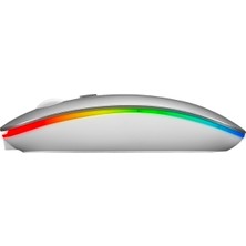 Everest SMW-306R Gümüş 1600DPI Şarjlı Kablosuz Mouse Rgb Mouse