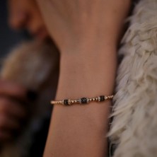 By Golden House Kahve Taşlı Top Bilezik