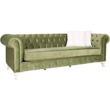 3A Mobilya Long Green Chesterfield