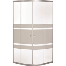 Sanica Orbit Cam Duşakabin 5mm Oval Şerit Desenli 100 x 100