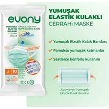 EVONY Yumuşak Elastik Kulaklı 3 Katlı Cerrahi Maske 10'lu x 2