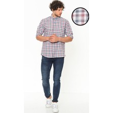 Varetta Erkek Pamuklu Klasik Kesim Çok Renkli Tek Cepli Kareli Erkek Gömlek