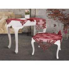 Çeyiz Diyarı Fransız Mary Salon Takımı 16 Parça Bordo