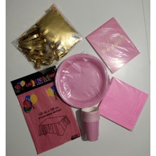 Öfn Aksesuar Pembe Doğum Günü Seti