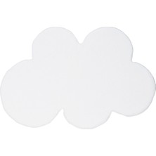 My Home Yumuşak Yıkanabilir Bulut Şekilli Beyaz Post Halı