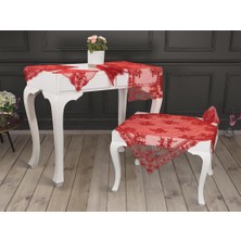 Çeyiz Diyarı Fransız Mary Salon Takımı 16 Parça Kırmızı