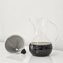 Epinox 1000 ml Çelik Filtreli *chemex Kahve Demleme Sürahisi-Karaf (Pour Over Dripper Coffee Server)