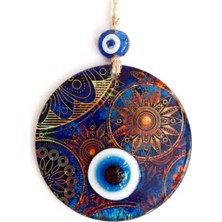 Atölye Cam Füzyon Duvar Süsü Balkon Süsü Kapı Süsü Nazar Boncuklu 12 cm