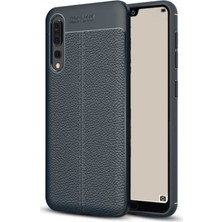 Kilifone - Huawei P20 Pro - Kılıf Deri Görünümlü Auto Focus Karbon Niss Silikon Kapak