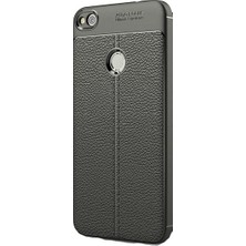 Tekno Grup Huawei P9 Lite Mini Kılıf Ultra Korumalı Deri Desenli Lüx Niss Silikon Kılıf + Cam Ekran Koruyucu Siyah