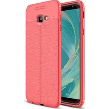 Kilifone - Galaxy J4 Plus - Kılıf Deri Görünümlü Auto Focus Karbon Niss Silikon Kapak