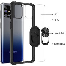 Fibaks Samsung Galaxy A51 Military Armor Tank Zırh Arkası Şeffaf Köşe Korumalı Mola Kapak