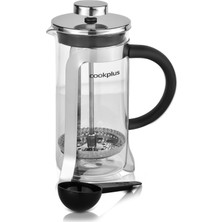 Cookplus x Karaca Coffee Bean Kaşık Hediyeli Borosilikat Cam French Press Metalik 350 Ml