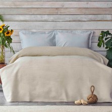 Karaca Home Remas Bej Çift Kişilik Softline Battaniye