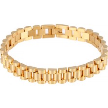 Chavin Gold 316 L Çelik Parlak ve Mat Erkek Bileklik ED02SR