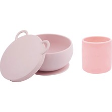 Oioi Beslenme Seti 2li Pembe Vakumlu Kase + Mini Bardak