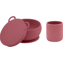 Oioi Beslenme Seti 2li Bordo Vakumlu Kase + Mini Bardak