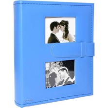 Nobbystar 200 'lük 10x15cm. Mavi Pencereli Deri Fotoğraf Albümü