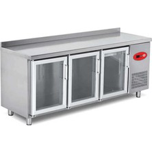 Empero Tezgah Tipi Buzdolabı (Fanlı) - 3 Cam Kapılı - 200X70X85 Cm