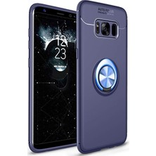 Caseart Samsung Galaxy S8 Plus Kılıf Renkli Yüzüklü Manyetik Silikon Kapak Mavi - Mavi