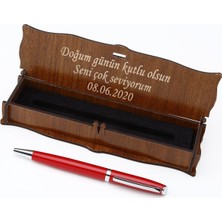 Kalemhane Kişiye Özel Ahşap Kutu + Tükenmez Kalem