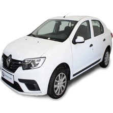 Blue Renault  Symbol 3  Sedan Krom Cam Çıtası 2013-2018  Çelik 4 Parça