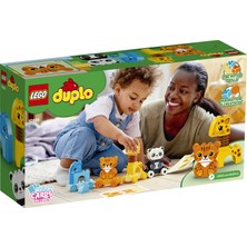 LEGO DUPLO® İlk Hayvan Trenim 10955 - 18 Ay ve Üzeri Çocuklar İçin Fil; Kaplan; Zürafa ve Panda İçeren Eğitici Oyuncak Yapım Seti (15 Parça)