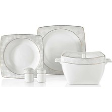 Korkmaz A8446 Bone Sel. 60 P Yemek Takımı (Kare)