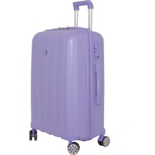 Mçs Lüx Kırılmaz Lila Büyük Boy Pp Valiz - V305