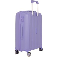 Mçs Lüx Kırılmaz Lila Büyük Boy Pp Valiz - V305
