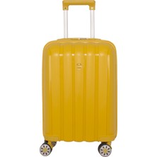 MÇS Mçs Lüx Kırılmaz Sarı Kabin Boy PP Valiz - V305 Teleskopik Saplı Şifreli Kilitli