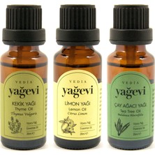 Yağevi Kekik Uçucu Yağı 20 Ml+Limon Uçucu Yağı 20 Ml+Çay Ağacı Uçucu Yağı 20 ml