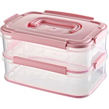 Hobby Life Smart Çift Katlı Sızdırmaz Saklama Kabı Pudra Pembe 02 1389