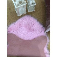 İpekyün Yüksek Kalite Akrilik Koyun Post Halı Süet Taban Pembe Renk