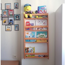 Oyuncak Odası Montessori Çocuk Odası Eğitici Kitaplık Ahşap Duvara Monte , Çocuk Kitaplığı Kahve