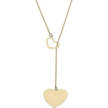 Gençtaş Kuyumculuk Sallantılı  Kalp Kolye 14 Ayar Altın