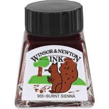 Winsor & Newton : Çizim Mürekkebi : 14 ml : Burnt Sienna 074