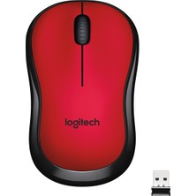 Logitech M220 Sessiz Kompakt Kablosuz Mouse - Kırmızı