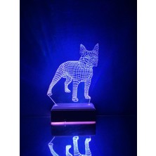 Modiwa Design Boston Terrier Köpek 3D 16 Renk Gece Lambası