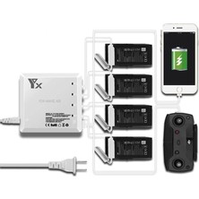 Profisher Djı Mavic Air 6 In 1 Çoklu Hızlı Pil Şarj Cihazı 2 USB Çıkışlı