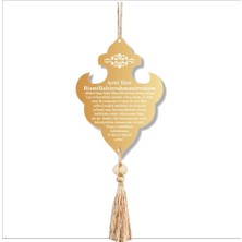 Lizpo Decor Çift Taraflı Ayetel Kürsi Pleksi Araba Dikiz Aynası Süsü Gold