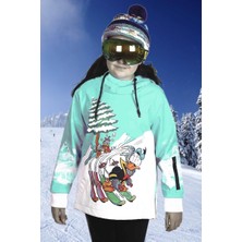 1. Kalite Su Geçirmez Yeşil Unisex Kız Çocuk Snowboard ve Kayak Montu