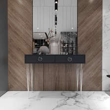 Tocco 1037 Naz 2 Çekmeceli Dekoratif Lüx Dresuar-ANTRASİT GÜMÜŞ