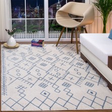 Galaksi Home  Modern Halı Geometrik Desenli Halı Yolluk 120 x 180 cm F032A Krem Mavi
