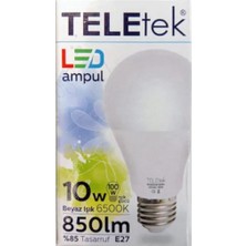 Teletek 10 W Teletek LED Ampul E27 Normal Duy Beyaz
