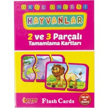 Diy-Toy 2-3 Parça Tamamlama Kartları Hayvanlar Puzzle Yapboz